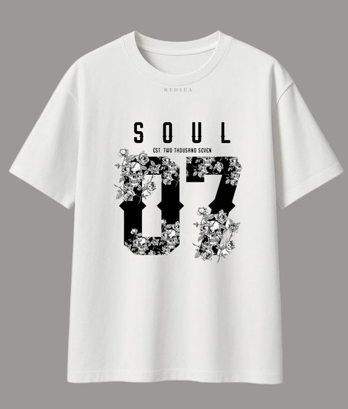 Soul 07" Floral Skull Graphic Oversized Tee