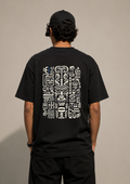 The "Tribal Matrix" Heavyweight Oversized Tee – Black