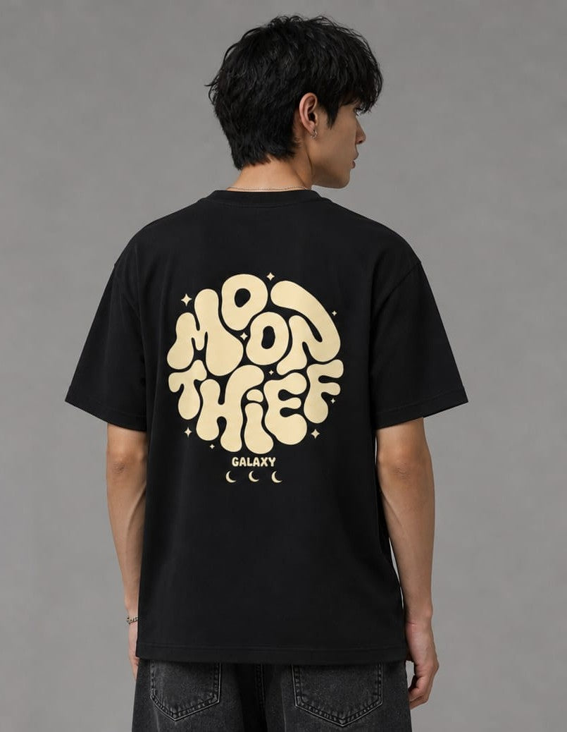 The "Moon Thief" Oversized Graphic Tee in Black