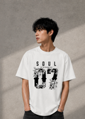 Soul 07" Floral Skull Graphic Oversized Tee